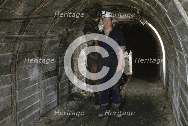 Pit Pony pulling truck.