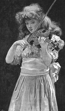 ''Pictures of the Year- IX, "A Child Playing the Violin",' 1888. Creator: Arthur Dampier May.