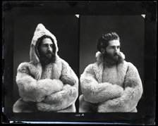 Portraits of Emil Bessels in fur parka, 1880. Creator: United States National Museum Photographic Laboratory.