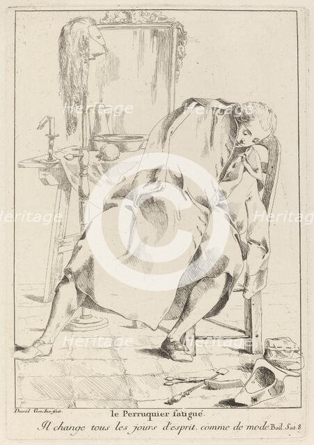 Le Perruquier fatigué (The Tired Wig-maker), 1775. Creator: Giovanni David.