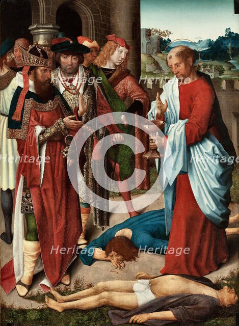 Saint John the Evangelist and the Poisoned Chalice, 1490-1500. Creator: Master of Saint John the Evangelist (active 1490-1500).