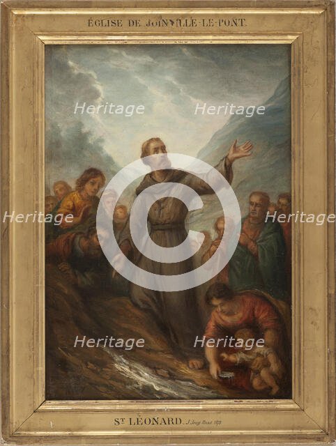 Esquisse pour l'église de Joinville-le-Pont : Saint Léonard faisant jaillir une source, c.1873. Creator: Joseph-Nicolas Jouy.