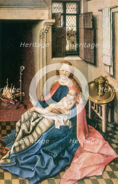 'Madonna and Child before a Fireplace', 1430s. Artist: Robert Campin