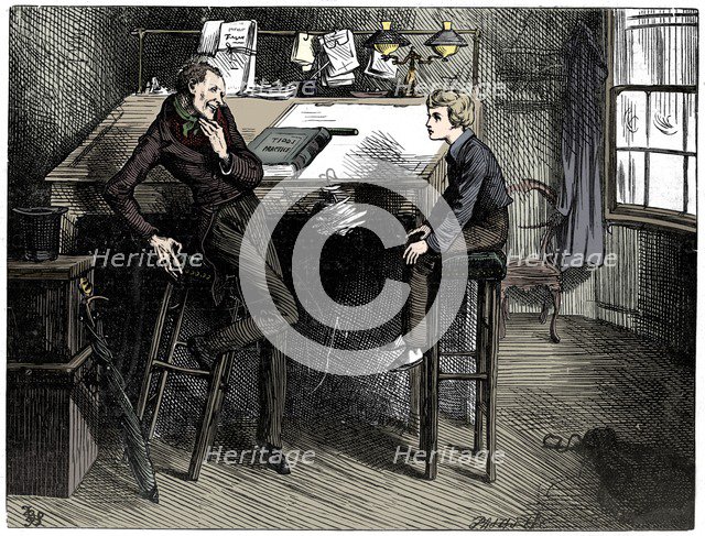 David Copperfield and Uriah Heep, 1912.  Artist: Frederick Barnard.
