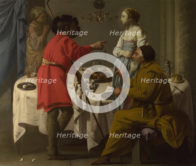 Jacob reproaching Laban for giving him Leah in place of Rachel, 1627. Artist: Terbrugghen, Hendrick Jansz (1588-1629)
