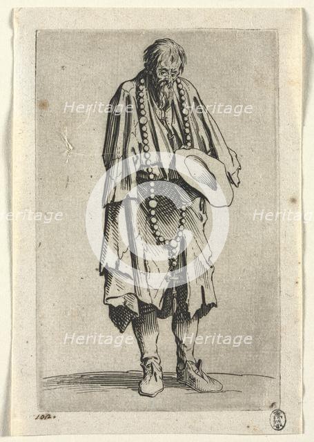 The Beggars: Beggar with Rosary , c. 1623. Creator: Jacques Callot (French, 1592-1635).
