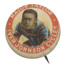 Pinback button featuring Marshall Major Taylor, ca. 1899. Creator: Unknown.