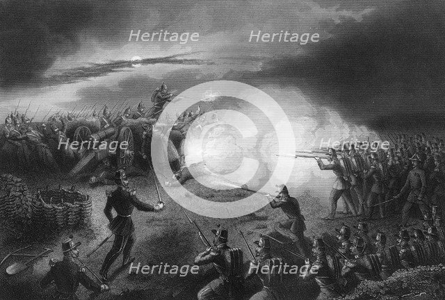 Attack and repulse of the Russians, before Sebastopol, Crimean War, (1857). Artist: DJ Pound