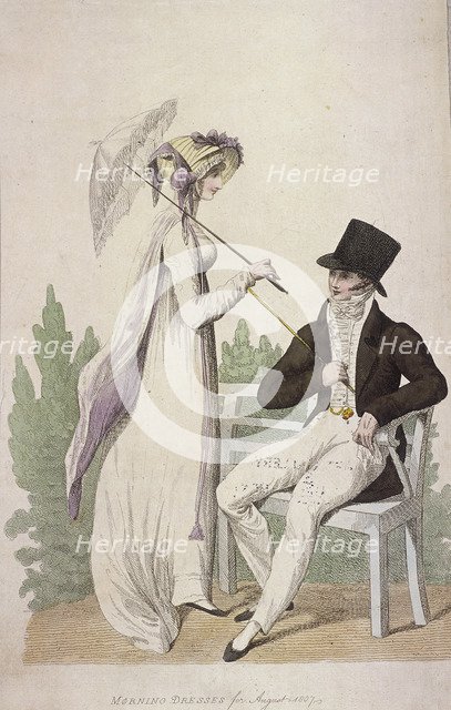 Morning dresses for August, 1807. Artist: W Read