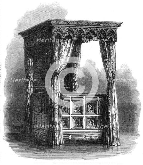 Bed of Henry IV. of France, in the Chateau Pau, 1861. Creator: Unknown.