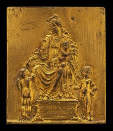 Madonna and Child Enthroned with Two Angels, 1552. Creator: Moderno.