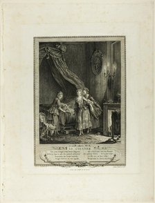 Going to Bed, from Monument du Costume Physique et Moral de la fin du Dix-huitième siècle, 1774. Creator: Antoine Jean Duclos.