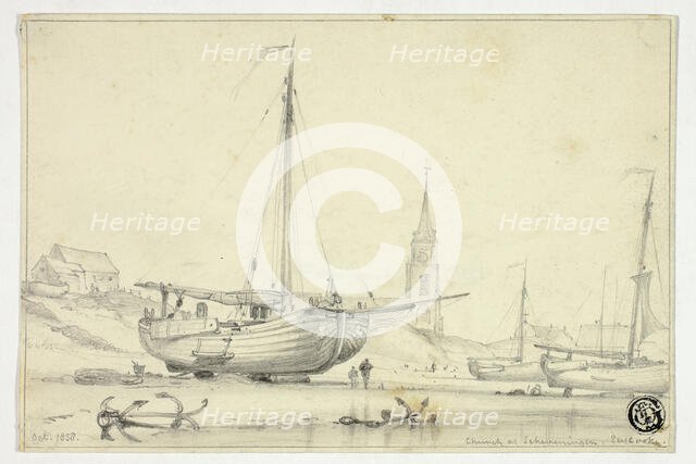 Church at Scheveningen, October 1838. Creator: Edward William Cooke.