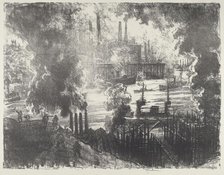 Munitions River, 1916. Creator: Joseph Pennell.