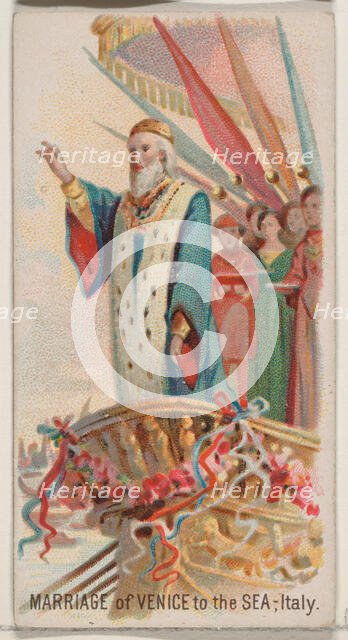 Marriage of Venice to the Sea, Italy, from the Holidays series (N80) for Duke brand cigare..., 1890. Creator: George S. Harris & Sons.