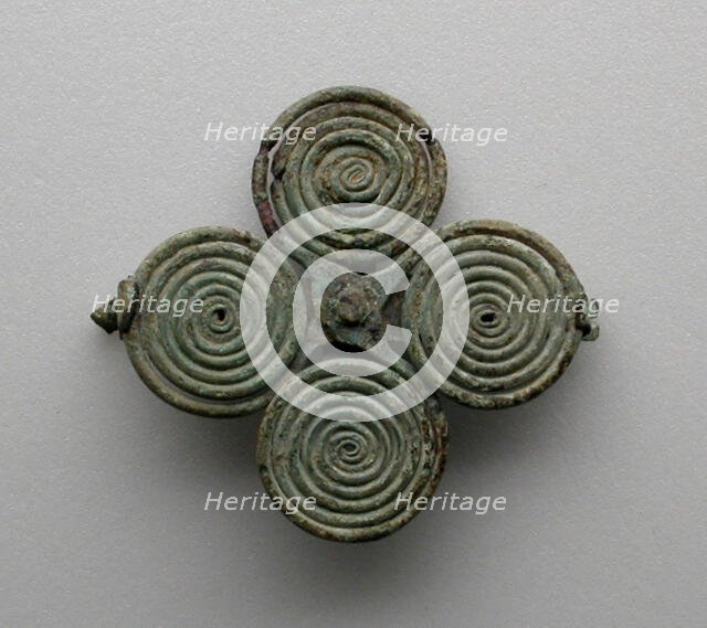 Quatrefoil spiral fibula (garment pin), 7th century BCE. Creator: Unknown.