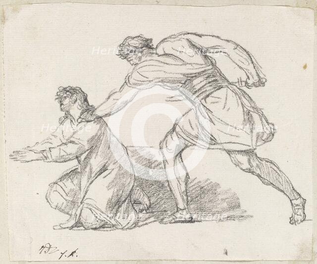 Warrior Seizing a Kneeling Figure, 1775/80. Creator: Jacques-Louis David.