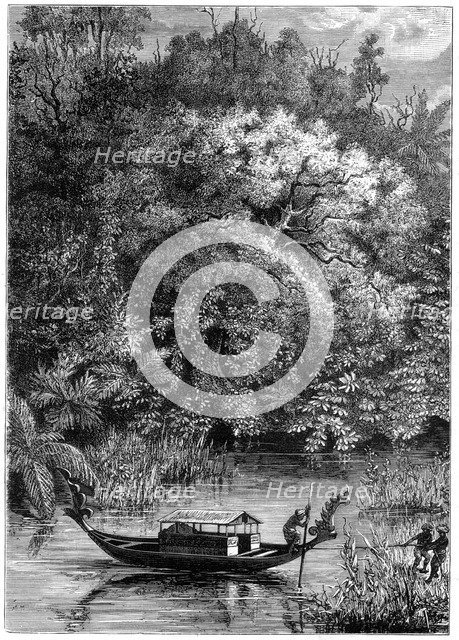 View on the Dodinga River, New Guinea, 1877. Artist: Unknown
