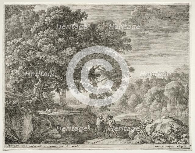 The Flight Into Egypt, c. 1652-1654. Creator: Herman van Swanevelt (Dutch, c. 1600-1655).