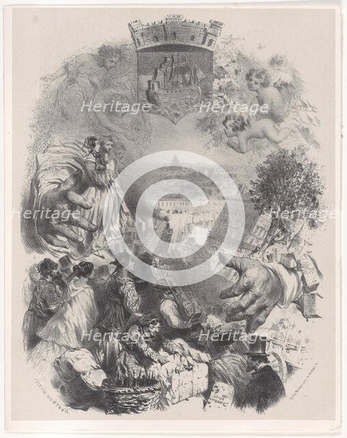 Title Page for Les Artistes Anciens & Modernes, Vol. IX, ca. 1848-62. Creator: Célestin Nanteuil.