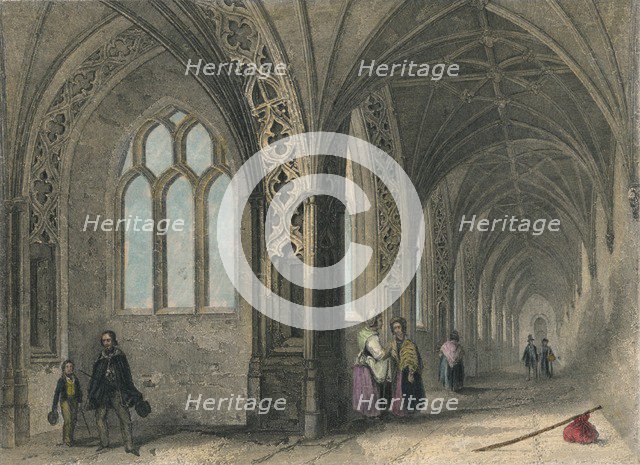 Worcester Cathedral. The Cloisters, 1836. Artist: Henry Winkles