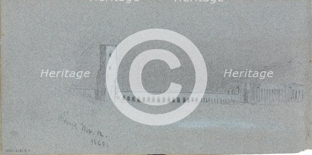 Roman Campagna, Nov. 12, 1868 (verso, from sketchbook), 1868. Creator: Jervis McEntee.