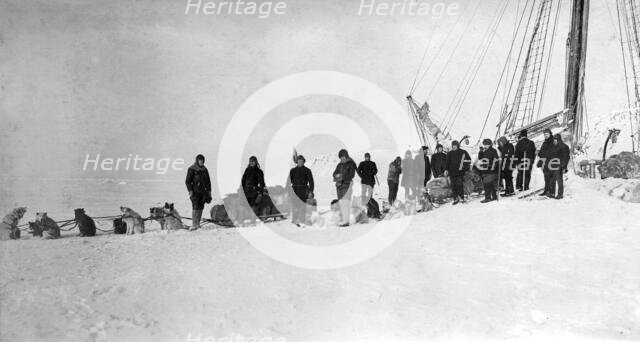 Departure on a Sled Expedition During the Time of Wintering, 1913. Creator: Nikolay Vasilyevich Pinegin.