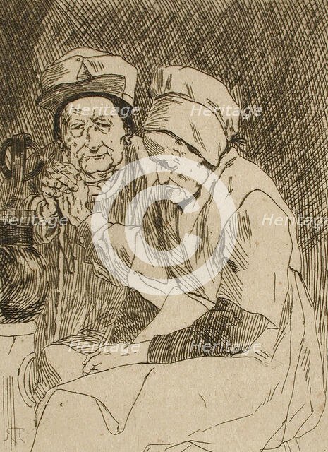 L'Oncle Claes et la tante Johanna, 1875. Creator: Félicien Rops.