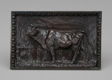 Cow Lowing over a Fence, model c. 1845/1864, cast possibly by 1865. Creator: Christophe Fratin.