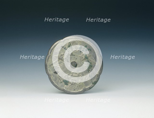 Tinned bronze marriage mirror, Tang dynasty, China, 618-907. Artist: Unknown