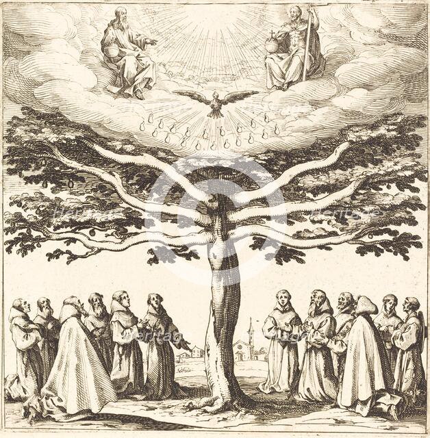 The Holy Trinity in the Tree of Life, Adored by Franciscans, in or after 1621. Creator: Jacques Callot.