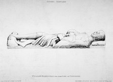 Effigy of William Marshall, Earl of Pembroke, Temple Church, City of London, 1840.                   Artist: Charles Alfred Stothard