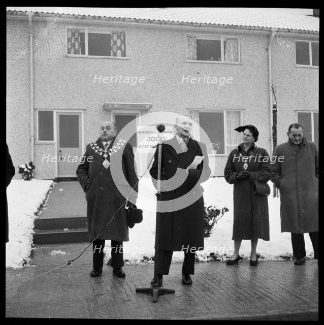 House opening ceremony, Ramsbury Avenue, Penhill, Swindon, Wiltshire, 1955. Creator: Unknown.
