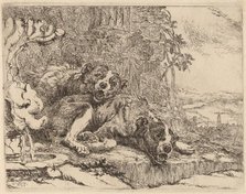 Two Mastiffs beside a Fountain, probably c. 1640/1642. Creator: Jan Fyt.