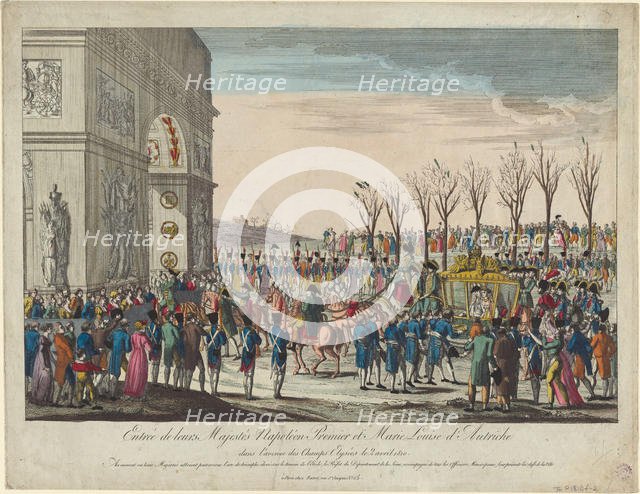 The wedding procession of Napoleon and Marie-Louise  along the Champs Elysées on 2nd April 1810, 181 Artist: Anonymous  