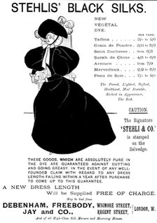 Advertisement for Stehlis' Black Silks, 1895. Creator: Unknown.