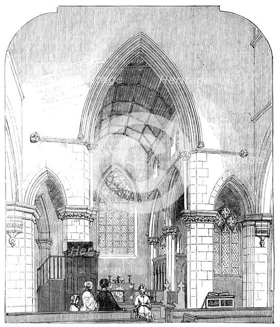 Chancel of the Trinity Church, Haverstock Hill, 1850. Creator: Unknown.
