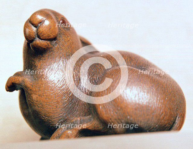 Japanese Netsuke of a hare. Artist: Unknown