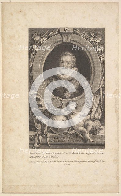 Portrait of Henri IV, 1777. Creator: Augustin de Saint-Aubin.