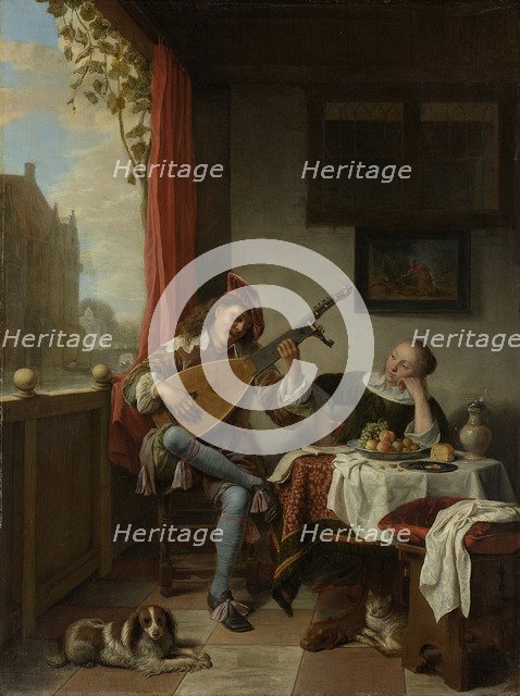 The Lute Player, 1661. Artist: Sorgh, Hendrik Maertensz (c. 1610-1670)