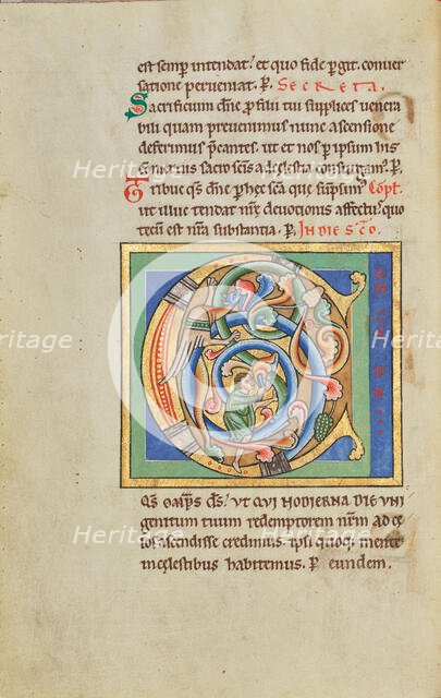 Inhabited Initial C; Stammheim Missal, probably 1170s. Creator: Unknown.