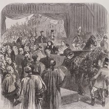 Queen Victoria opening Blackfriars Bridge, London, 1869. Artist: JG