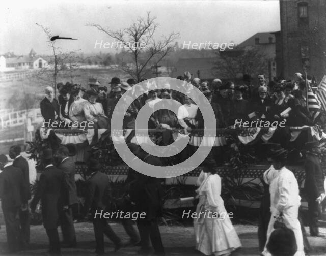Andrew Carnegie at the 25th anniversary of the Tuskegee Institute, 1906. Creator: Frances Benjamin Johnston.