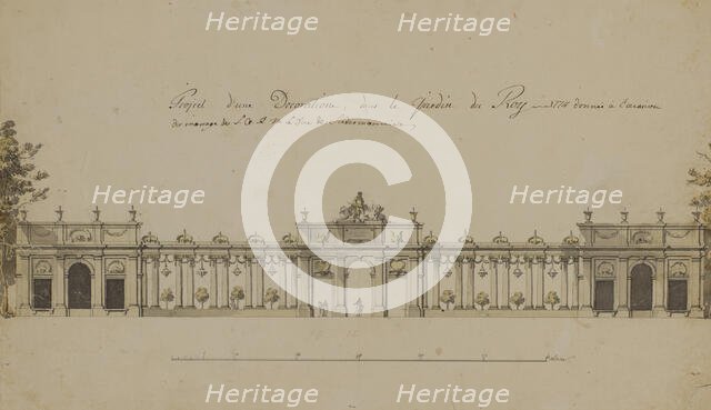 View of the orangery in the Kungstradgarden, decorated on the occasion of Duke Karl's...in 1774. Creator: Jean Eric Rehn.