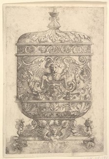 Covered Goblet with Grotesques on a White Background.n.d. Creator: Albrecht Altdorfer.