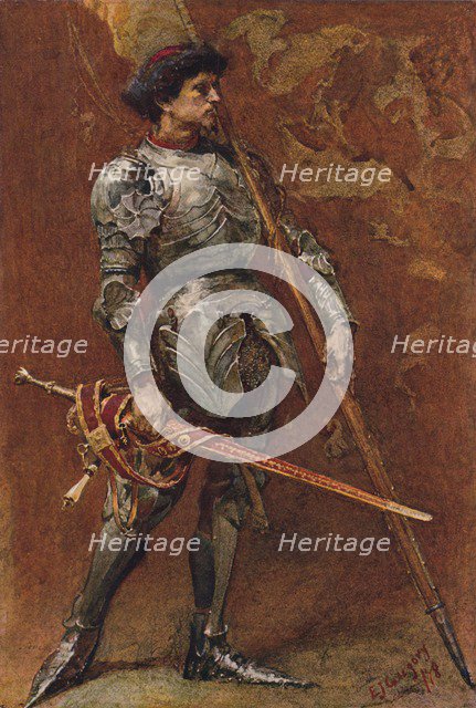 Knight in armour, circa late 19th century. Artist: Edward John Gregory.