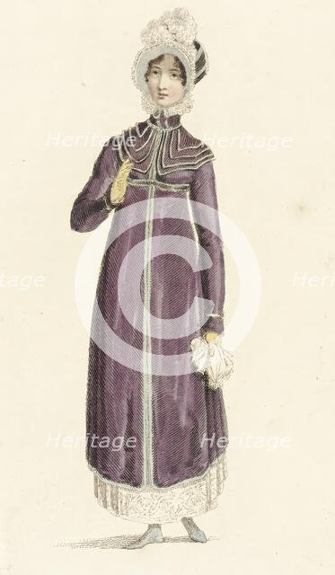 Fashion Plate (Walking Dress), 1814. Creator: Rudolph Ackermann.