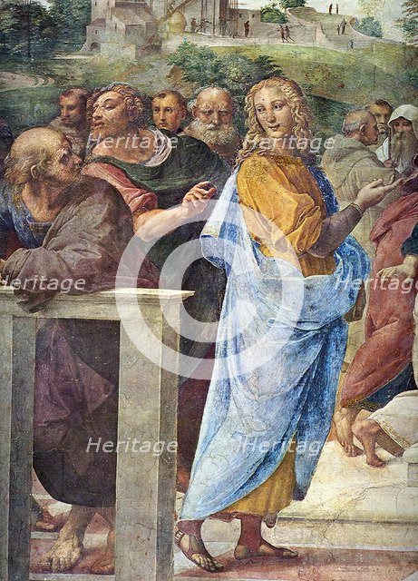 Disputa. Detail: Architect Bramante and Francesco Maria Della Rovere (right), 1509. Artist: Raphael (1483-1520)