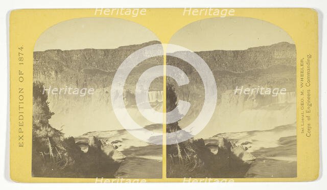 Shoshone Falls, Snake River, Idaho, Main Fall, 210 feet from upper to lower level, width of fall..., Creator: Tim O'Sullivan.