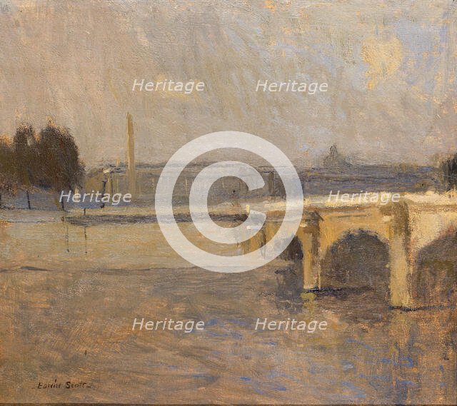 Seine at Paris, Pont de la Concorde, n.d. Creator: Frank Edwin Scott.